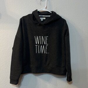 Rae Dunn BGray Cowl Neck Sweater with 'Wine Time' Print